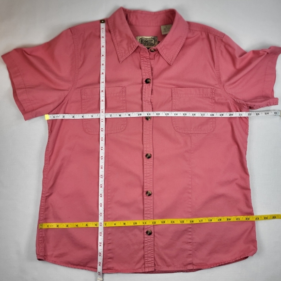 CE Schmidt Workwear Coral Pink SHIRT Womens Size L Button Up Fit For Her Pockets - Picture 7 of 16